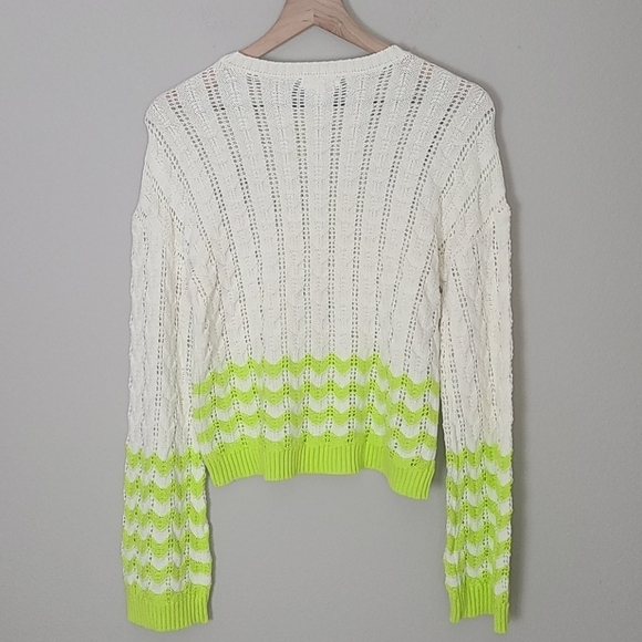 Abound Crewneck Ivory and Lime Green Sweater NWT - Picture 6 of 6